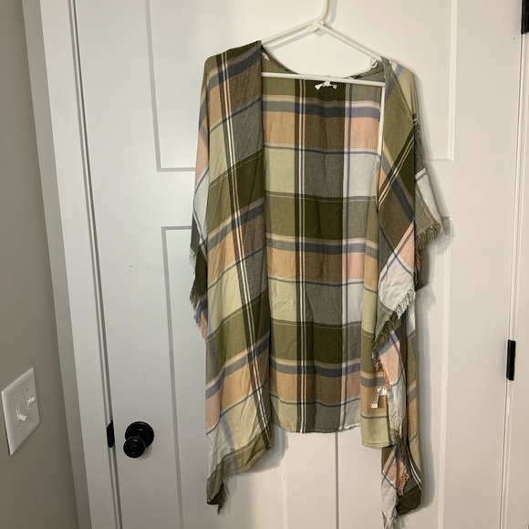 Plaid Open Front Kimono L/XL - Picture 1 of 5